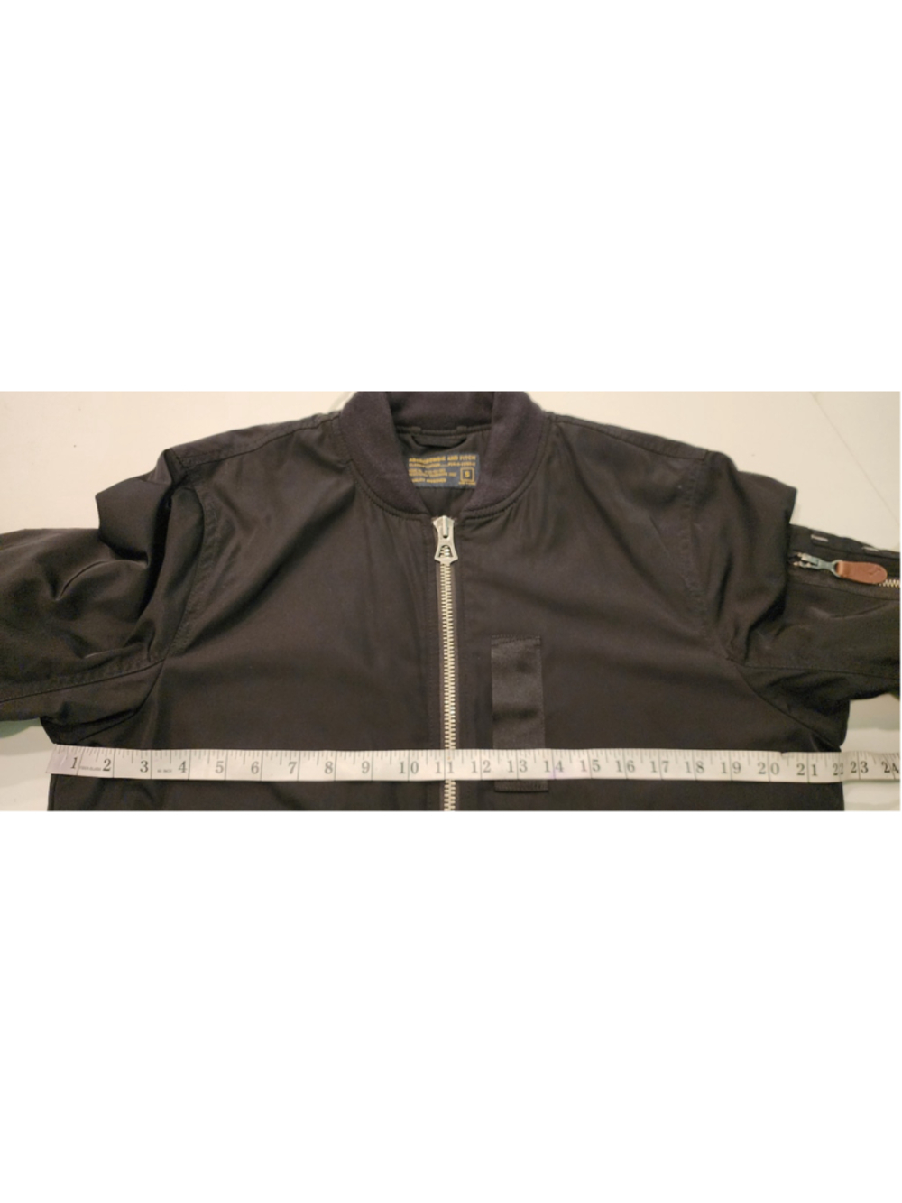 Abercrombie & Fitch Mens S MA-1 Flight Bomber Jacket Black Quilted Lined Zip - Picture 7 of 8